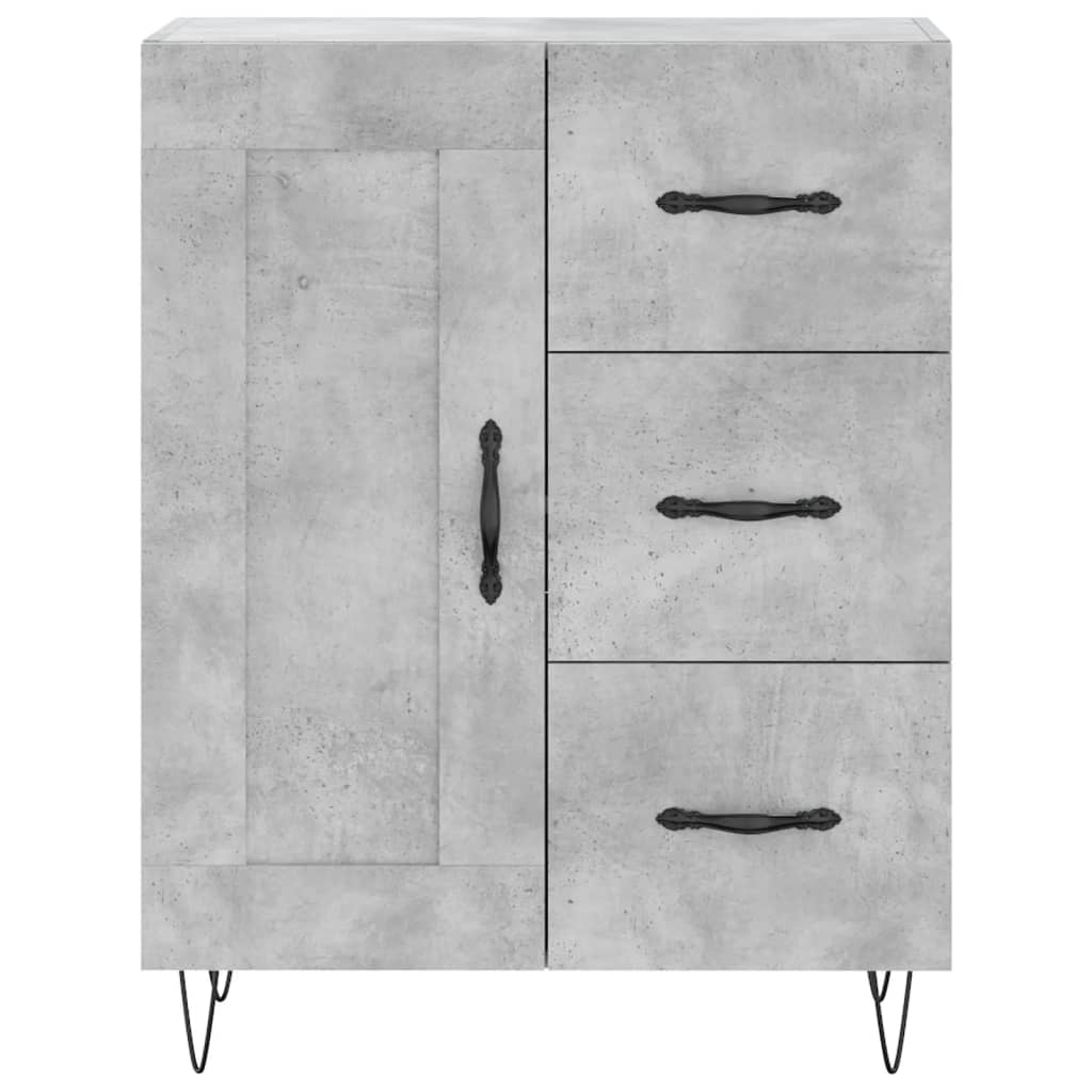 Hoge kast 69,5x34x180 cm bewerkt hout betongrijs is nu te koop bij PeponiXL, paradijselijk wonen!
