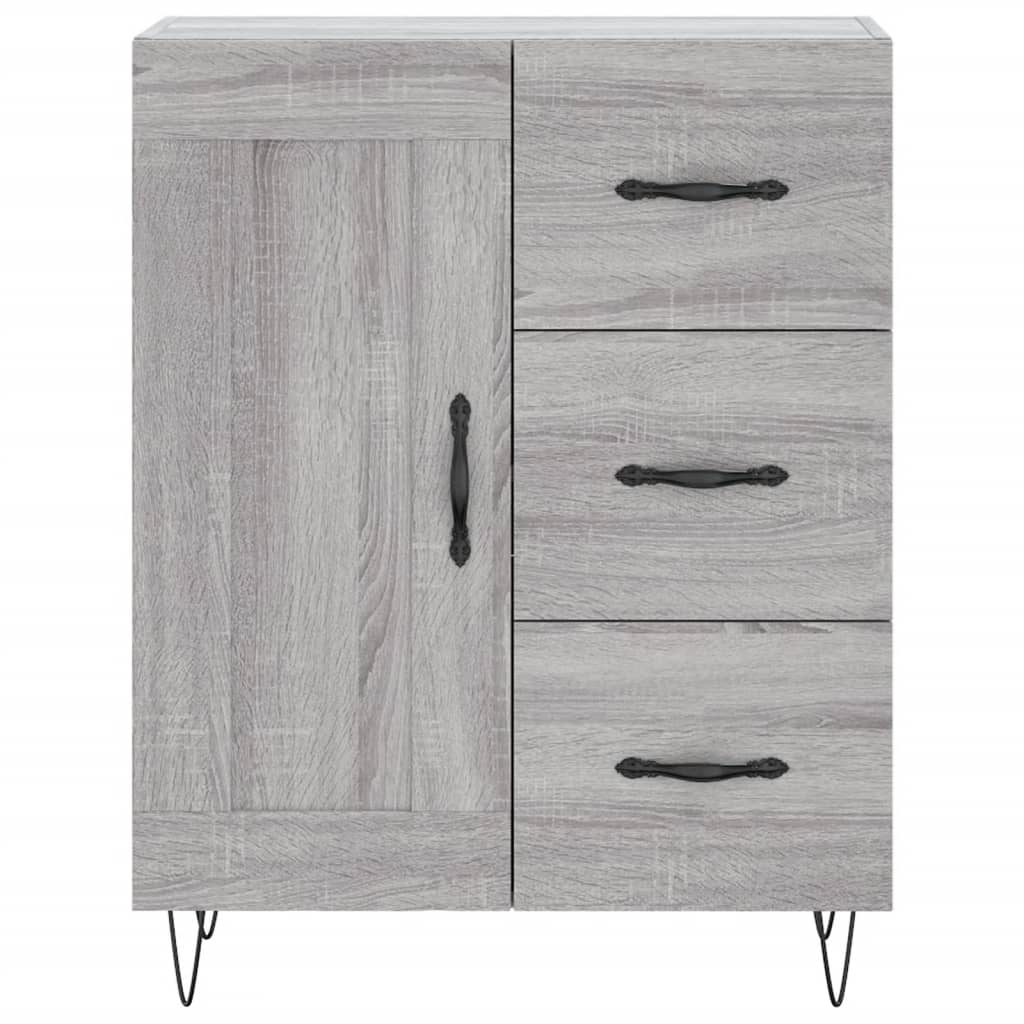 Hoge kast 69,5x34x180 cm bewerkt hout grijs sonoma eikenkleurig is nu te koop bij PeponiXL, paradijselijk wonen!
