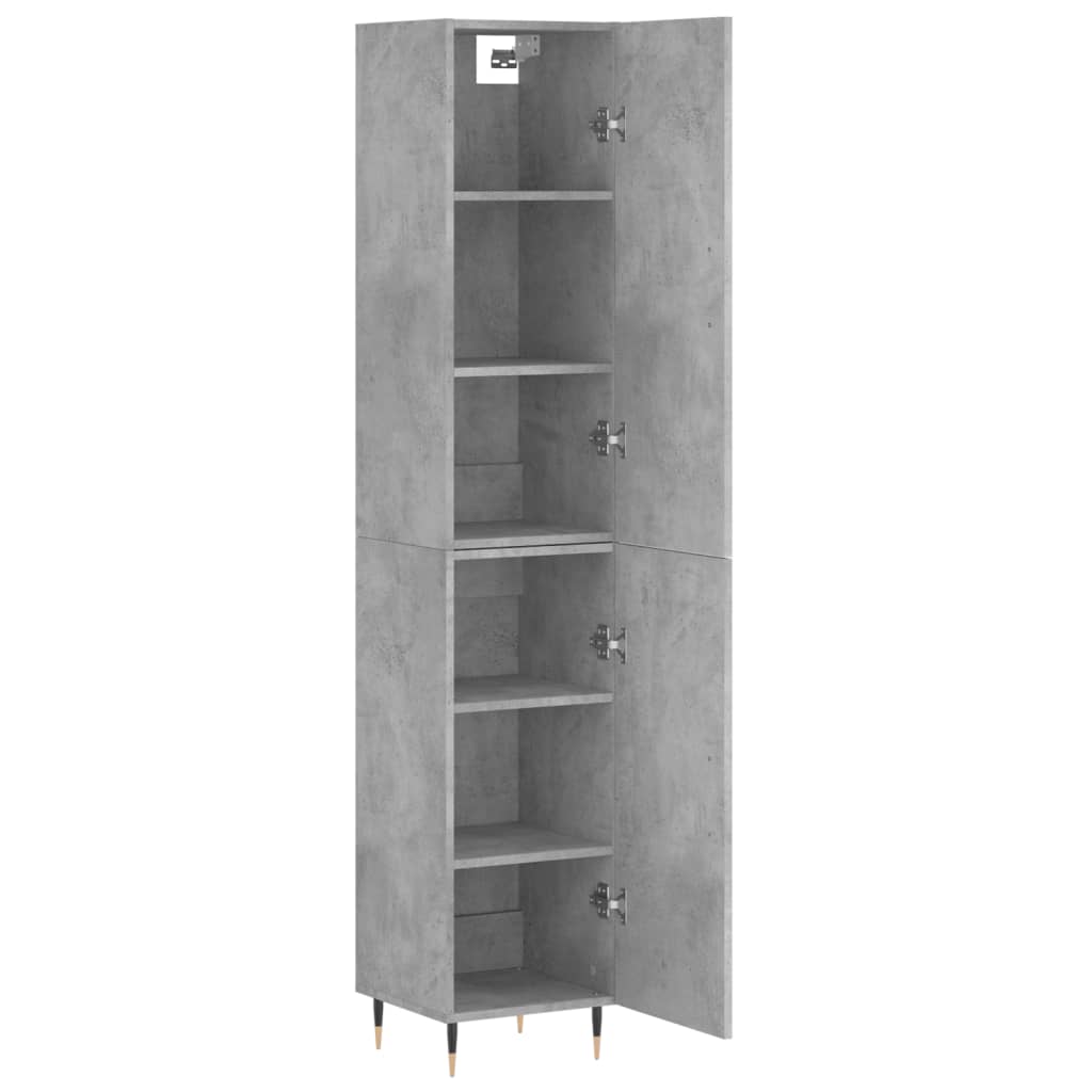 Hoge kast 34,5x34x180 cm bewerkt hout betongrijs is nu te koop bij PeponiXL, paradijselijk wonen!