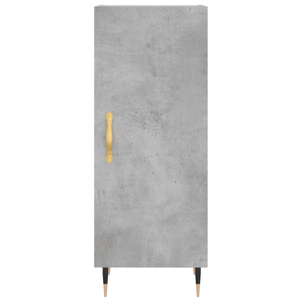 Hoge kast 34,5x34x180 cm bewerkt hout betongrijs is nu te koop bij PeponiXL, paradijselijk wonen!