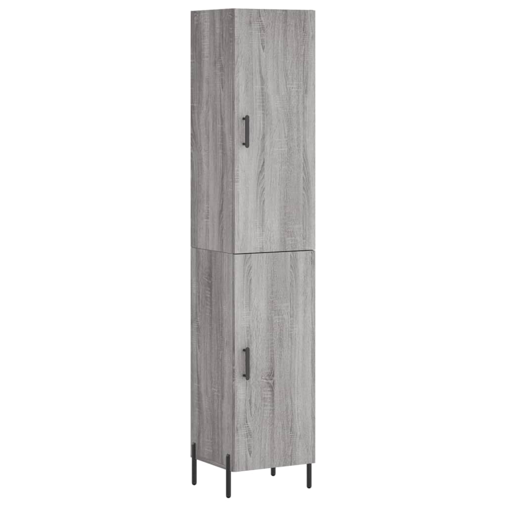 Hoge kast 34,5x34x180 cm bewerkt hout grijs sonoma eikenkleurig is nu te koop bij PeponiXL, paradijselijk wonen!
