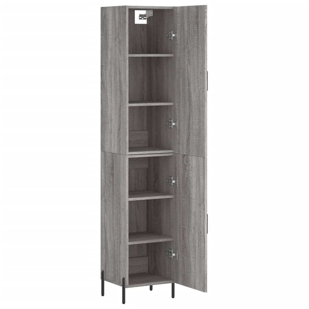Hoge kast 34,5x34x180 cm bewerkt hout grijs sonoma eikenkleurig is nu te koop bij PeponiXL, paradijselijk wonen!