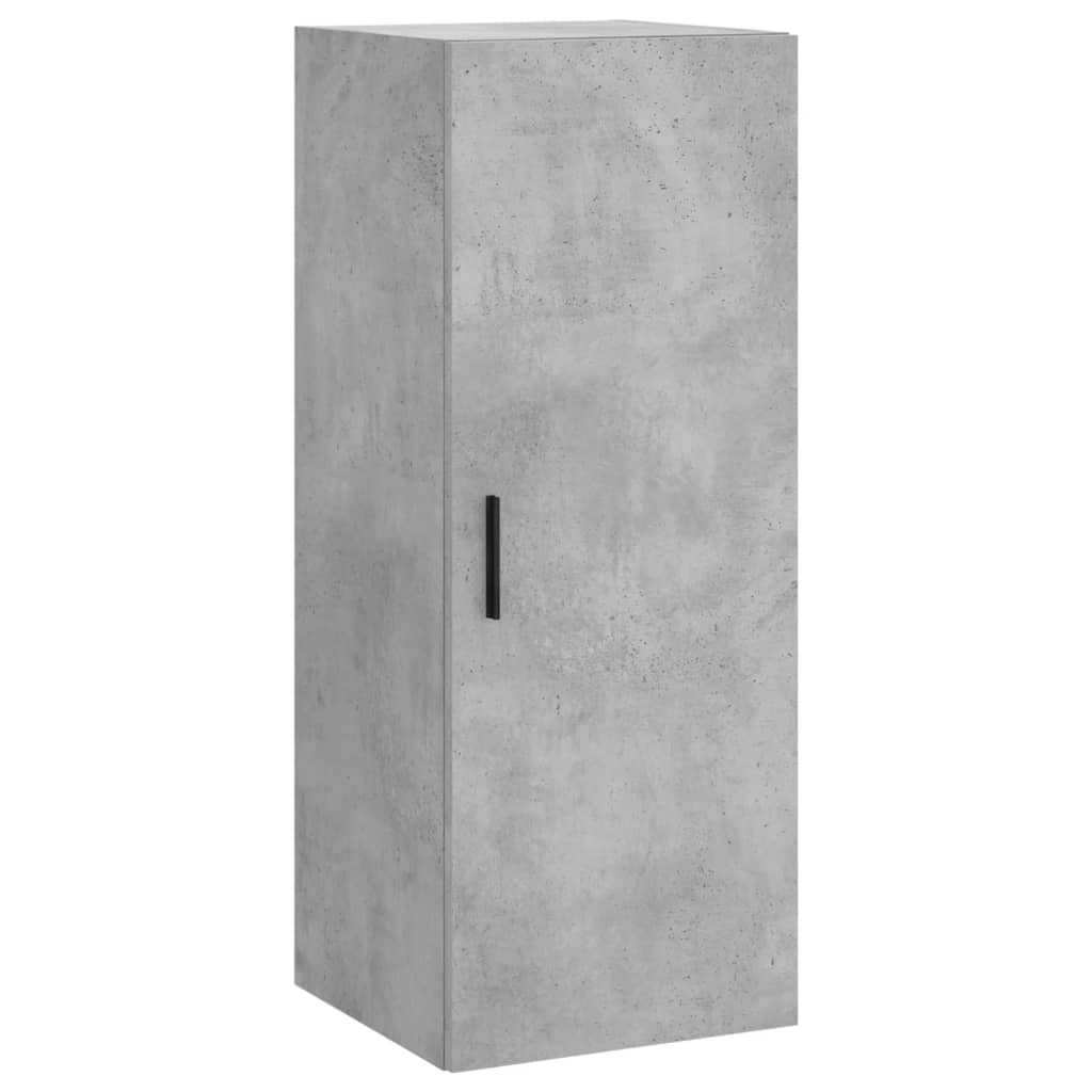 Hoge kast 34,5x34x180 cm bewerkt hout betongrijs is nu te koop bij PeponiXL, paradijselijk wonen!