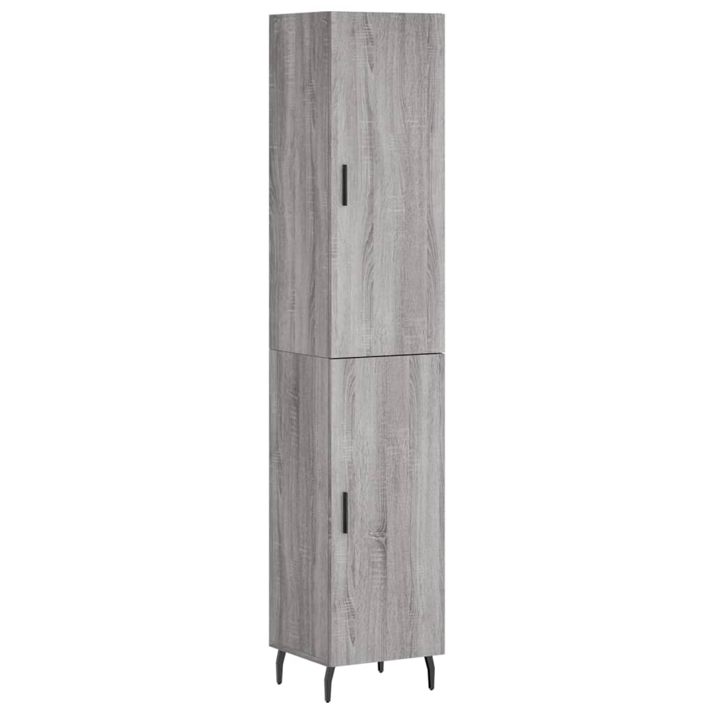 Hoge kast 34,5x34x180 cm bewerkt hout grijs sonoma eikenkleurig is nu te koop bij PeponiXL, paradijselijk wonen!