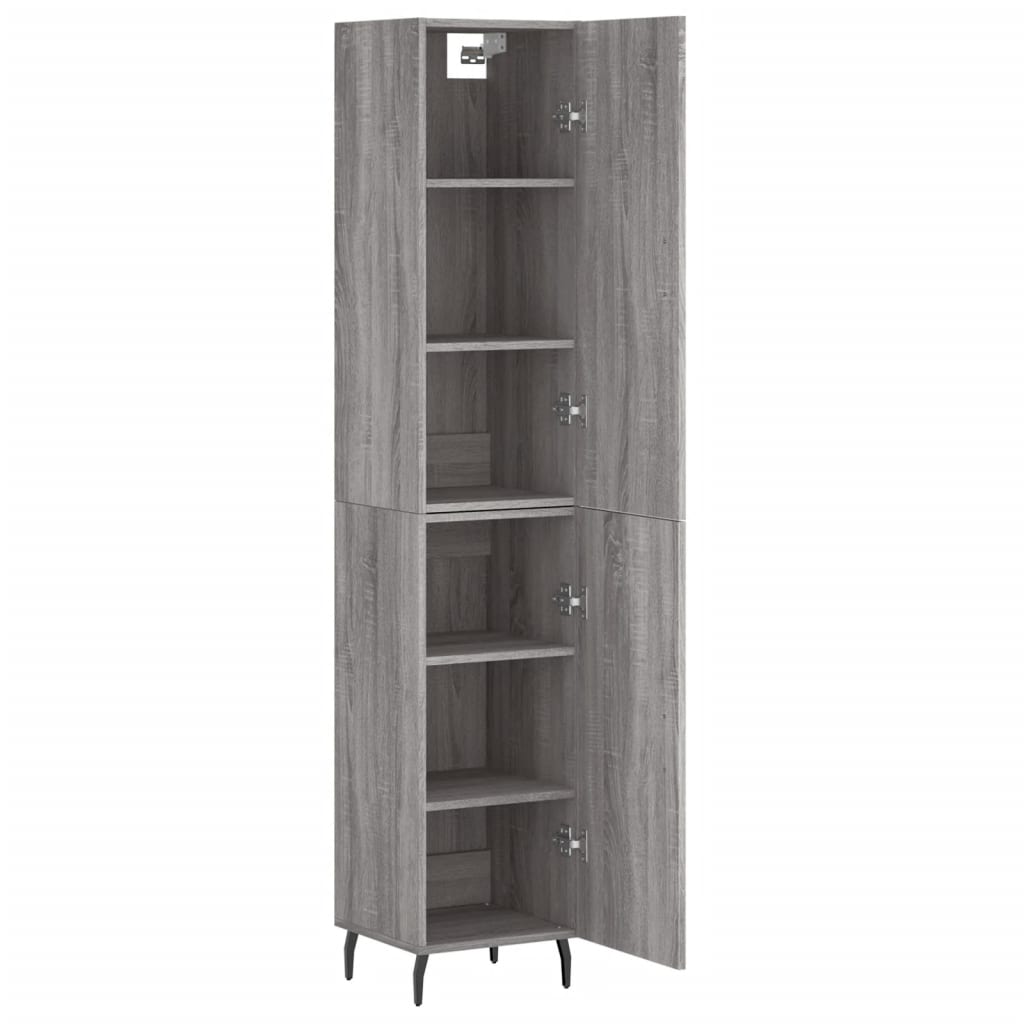 Hoge kast 34,5x34x180 cm bewerkt hout grijs sonoma eikenkleurig is nu te koop bij PeponiXL, paradijselijk wonen!