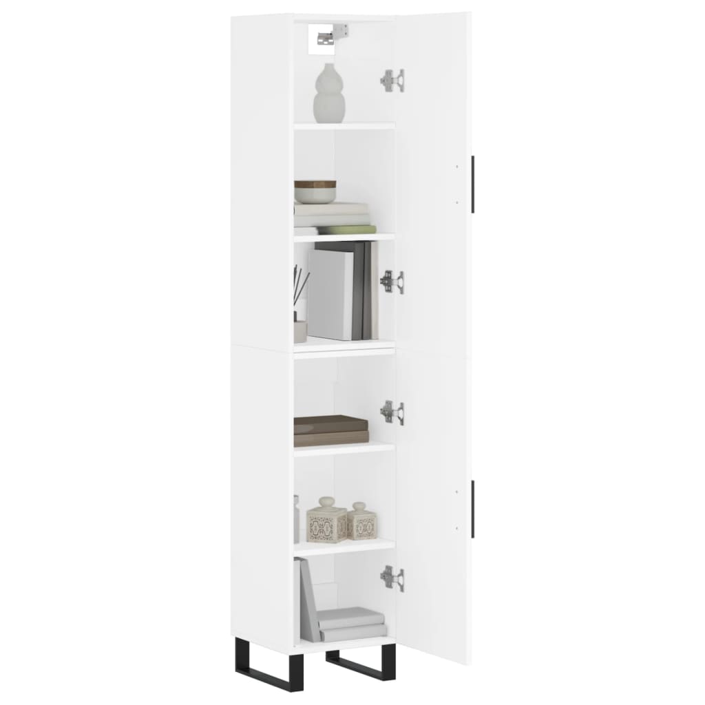 Hoge kast 34,5x34x180 cm bewerkt hout wit is nu te koop bij PeponiXL, paradijselijk wonen!