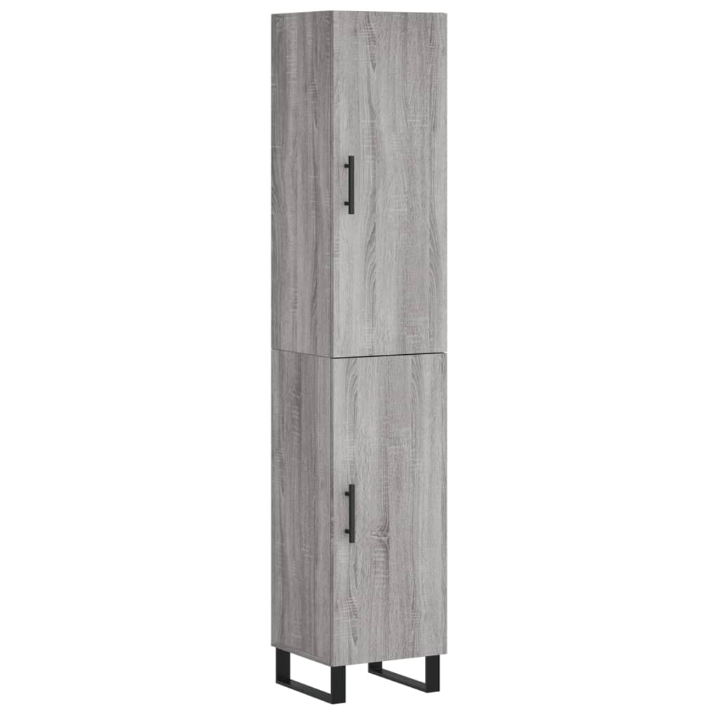 Hoge kast 34,5x34x180 cm bewerkt hout grijs sonoma eikenkleurig is nu te koop bij PeponiXL, paradijselijk wonen!