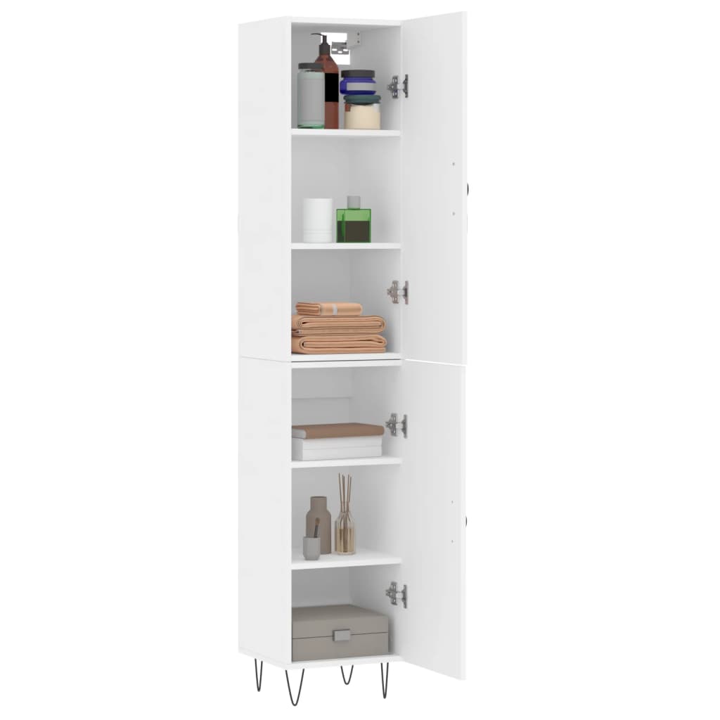 Hoge kast 34,5x34x180 cm bewerkt hout wit is nu te koop bij PeponiXL, paradijselijk wonen!