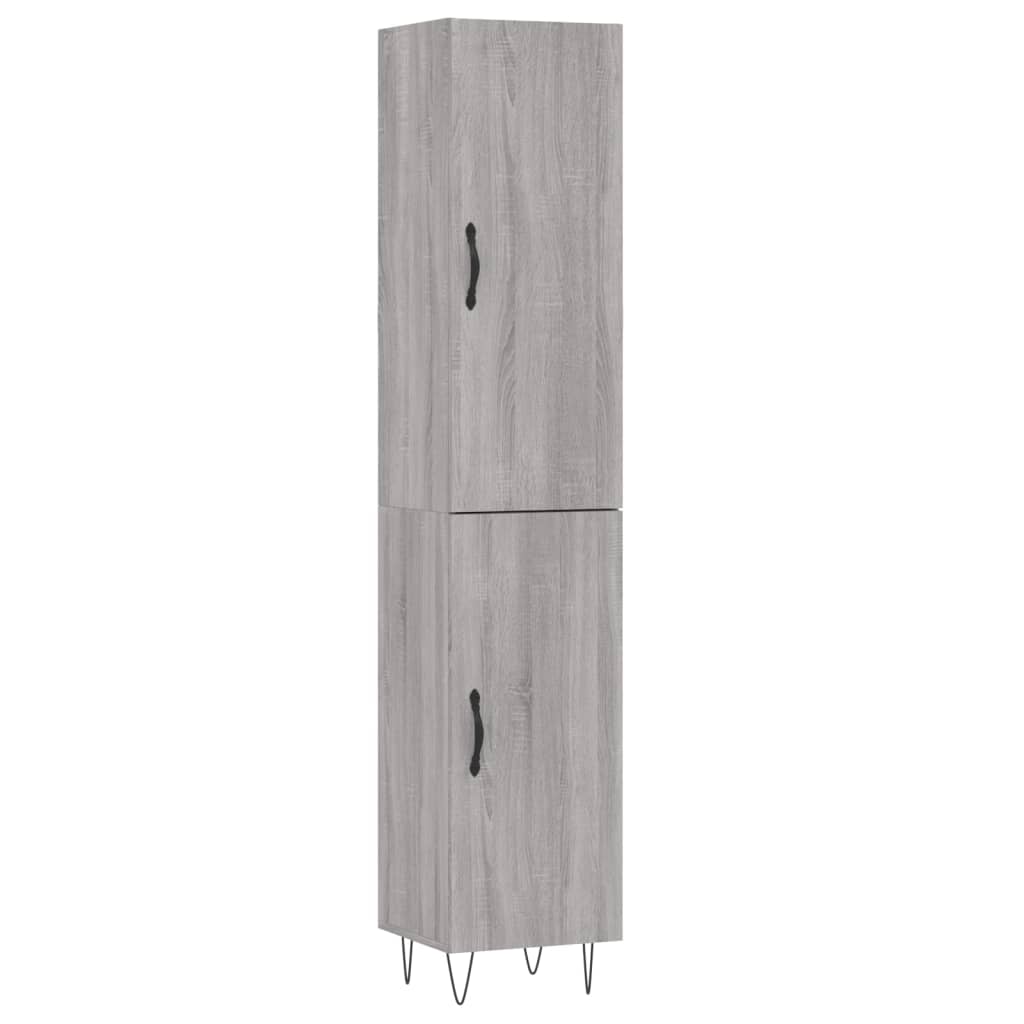 Hoge kast 34,5x34x180 cm bewerkt hout grijs sonoma eikenkleurig is nu te koop bij PeponiXL, paradijselijk wonen!