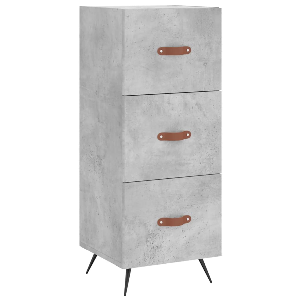 Hoge kast 34,5x34x180 cm bewerkt hout betongrijs is nu te koop bij PeponiXL, paradijselijk wonen!