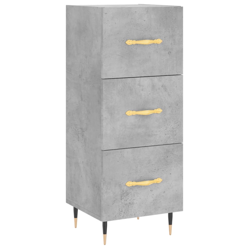 Hoge kast 34,5x34x180 cm bewerkt hout betongrijs is nu te koop bij PeponiXL, paradijselijk wonen!