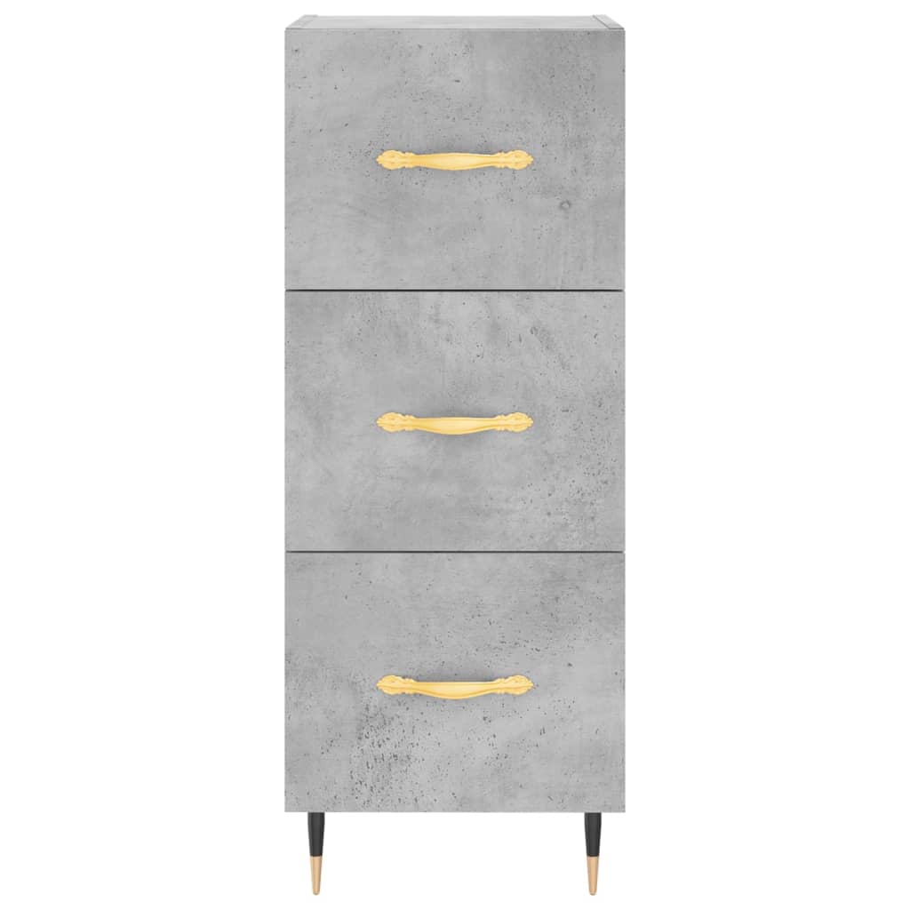 Hoge kast 34,5x34x180 cm bewerkt hout betongrijs is nu te koop bij PeponiXL, paradijselijk wonen!