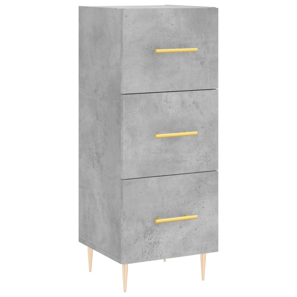 Hoge kast 34,5x34x180 cm bewerkt hout betongrijs is nu te koop bij PeponiXL, paradijselijk wonen!