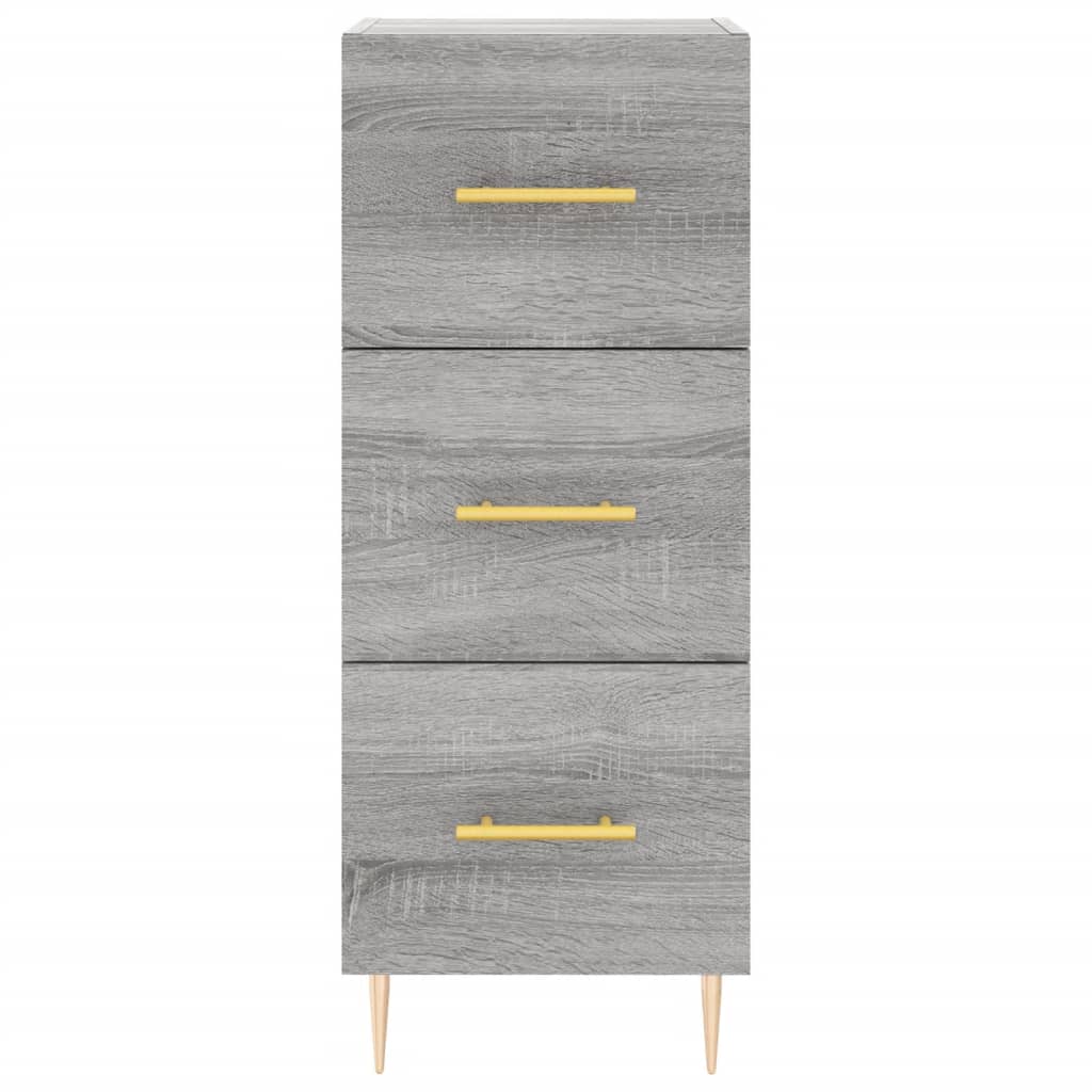 Hoge kast 34,5x34x180 cm bewerkt hout grijs sonoma eikenkleurig is nu te koop bij PeponiXL, paradijselijk wonen!