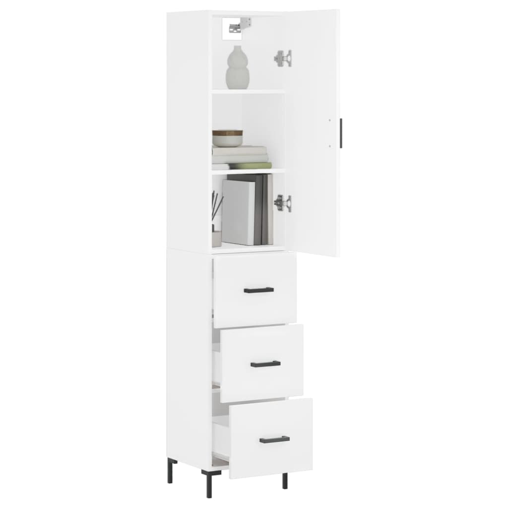 Hoge kast 34,5x34x180 cm bewerkt hout wit is nu te koop bij PeponiXL, paradijselijk wonen!