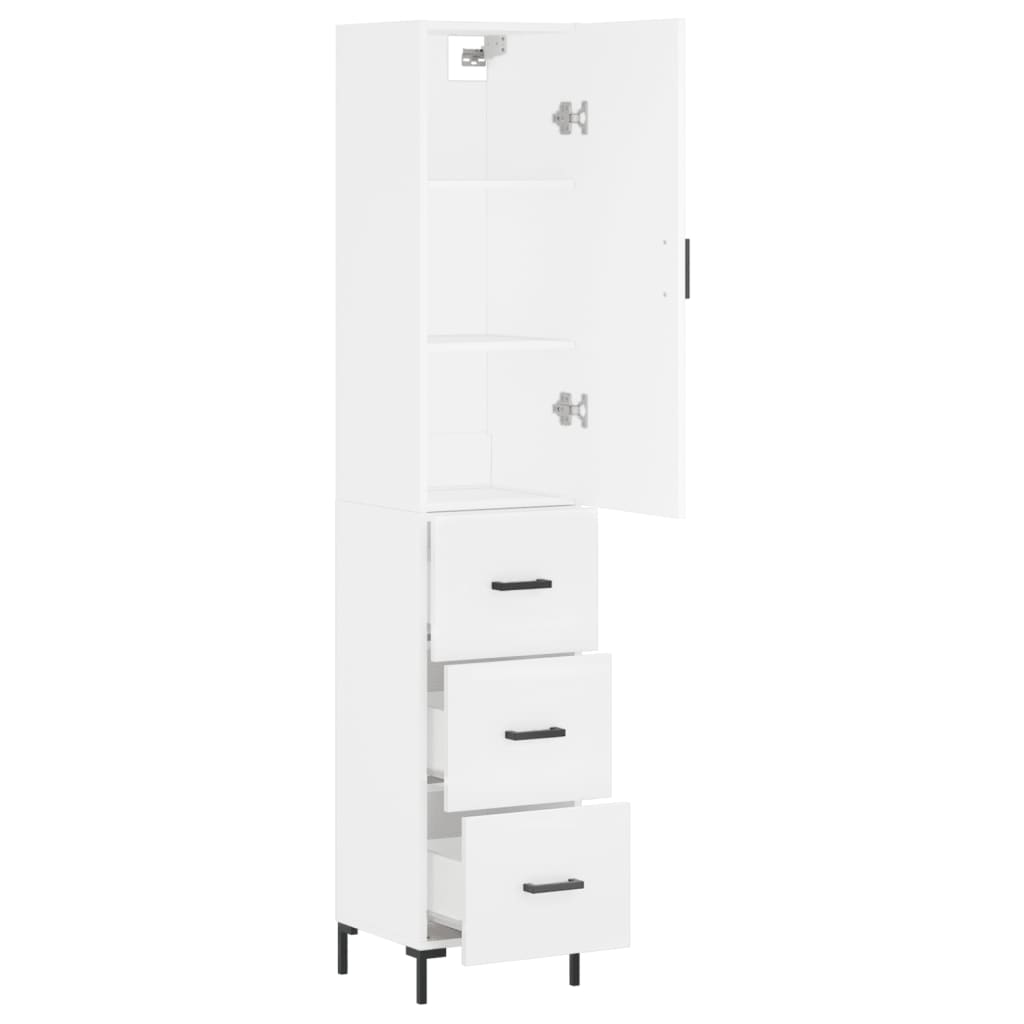 Hoge kast 34,5x34x180 cm bewerkt hout wit is nu te koop bij PeponiXL, paradijselijk wonen!