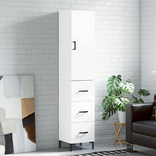 Hoge kast 34,5x34x180 cm bewerkt hout wit is nu te koop bij PeponiXL, paradijselijk wonen!