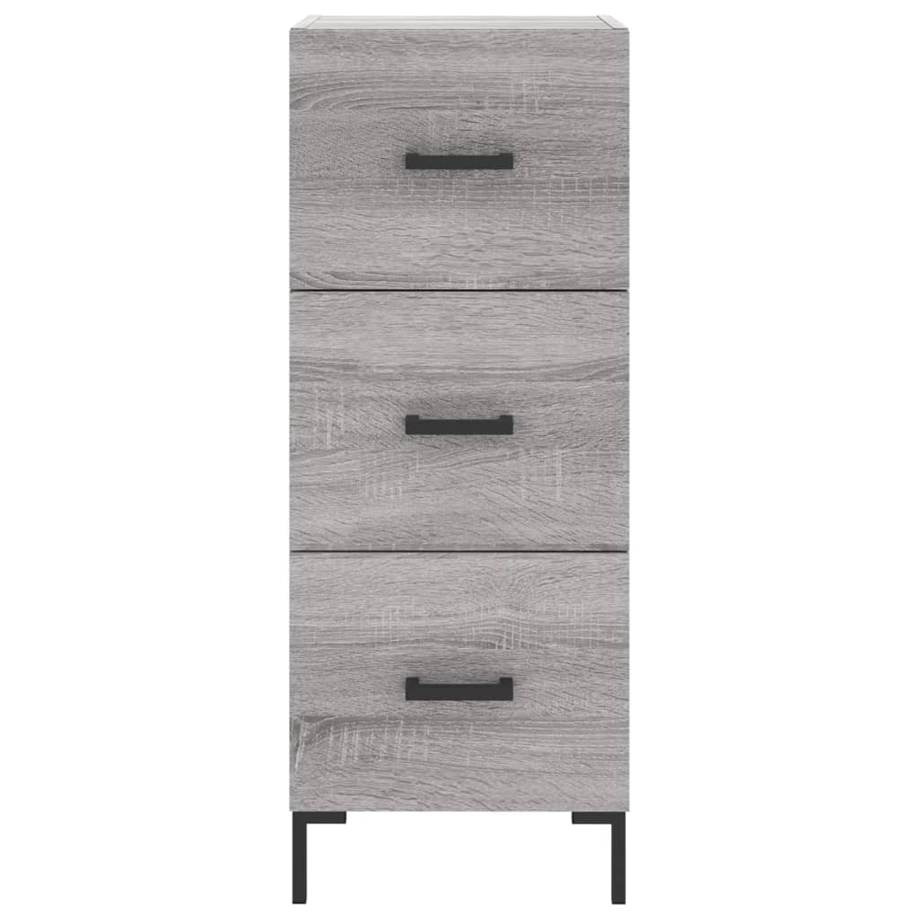 Hoge kast 34,5x34x180 cm bewerkt hout grijs sonoma eikenkleurig is nu te koop bij PeponiXL, paradijselijk wonen!