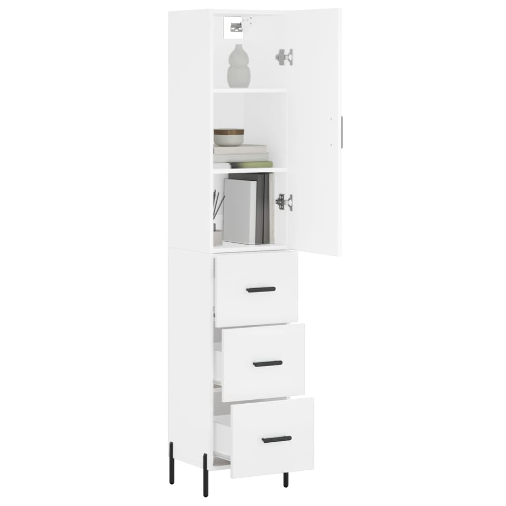 Hoge kast 34,5x34x180 cm bewerkt hout wit is nu te koop bij PeponiXL, paradijselijk wonen!