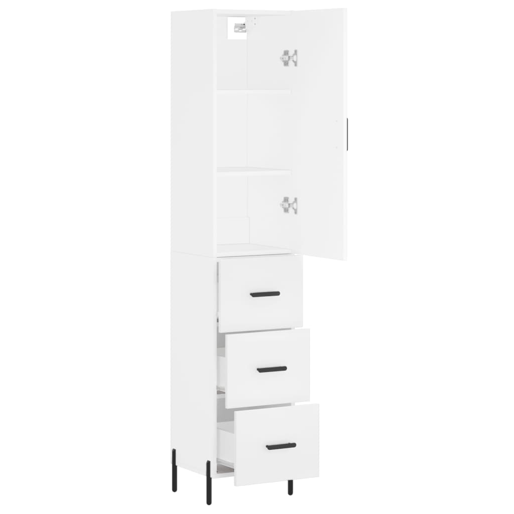 Hoge kast 34,5x34x180 cm bewerkt hout wit is nu te koop bij PeponiXL, paradijselijk wonen!