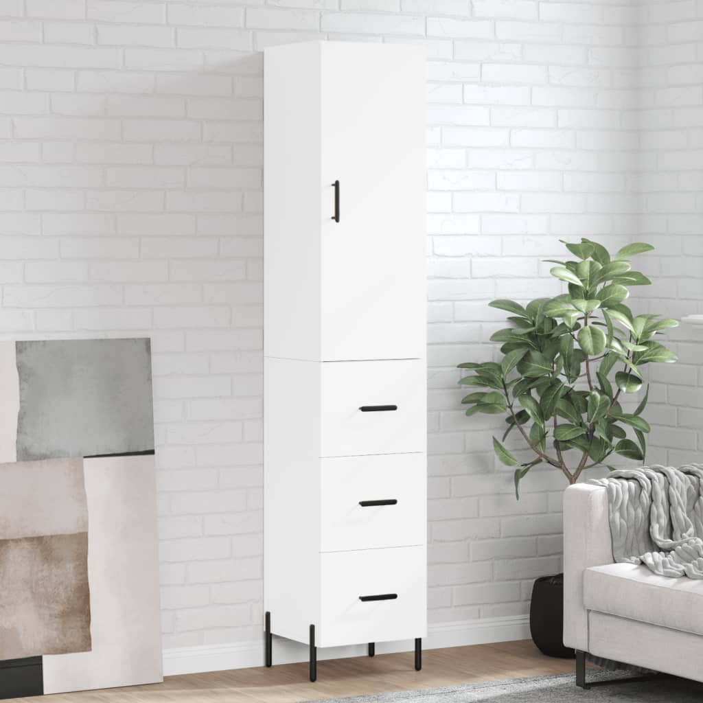Hoge kast 34,5x34x180 cm bewerkt hout wit is nu te koop bij PeponiXL, paradijselijk wonen!