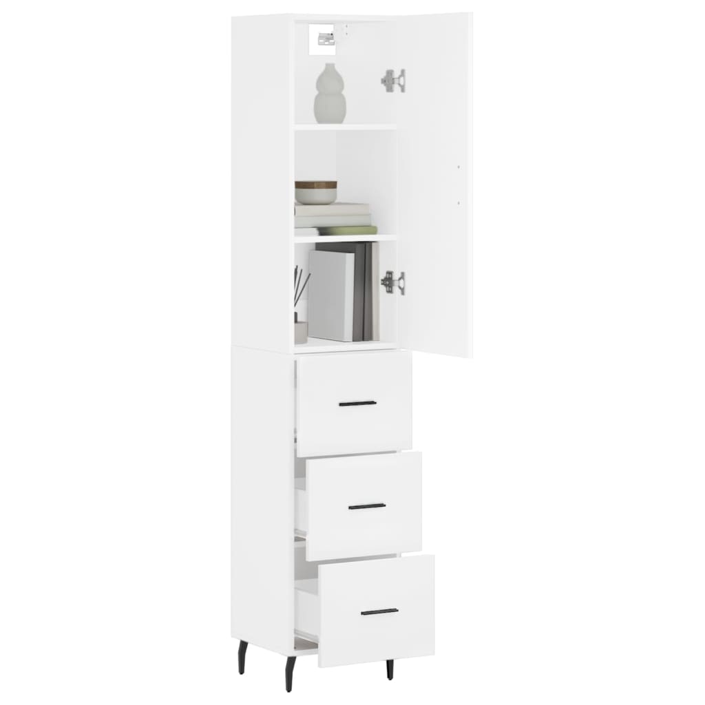 Hoge kast 34,5x34x180 cm bewerkt hout wit is nu te koop bij PeponiXL, paradijselijk wonen!