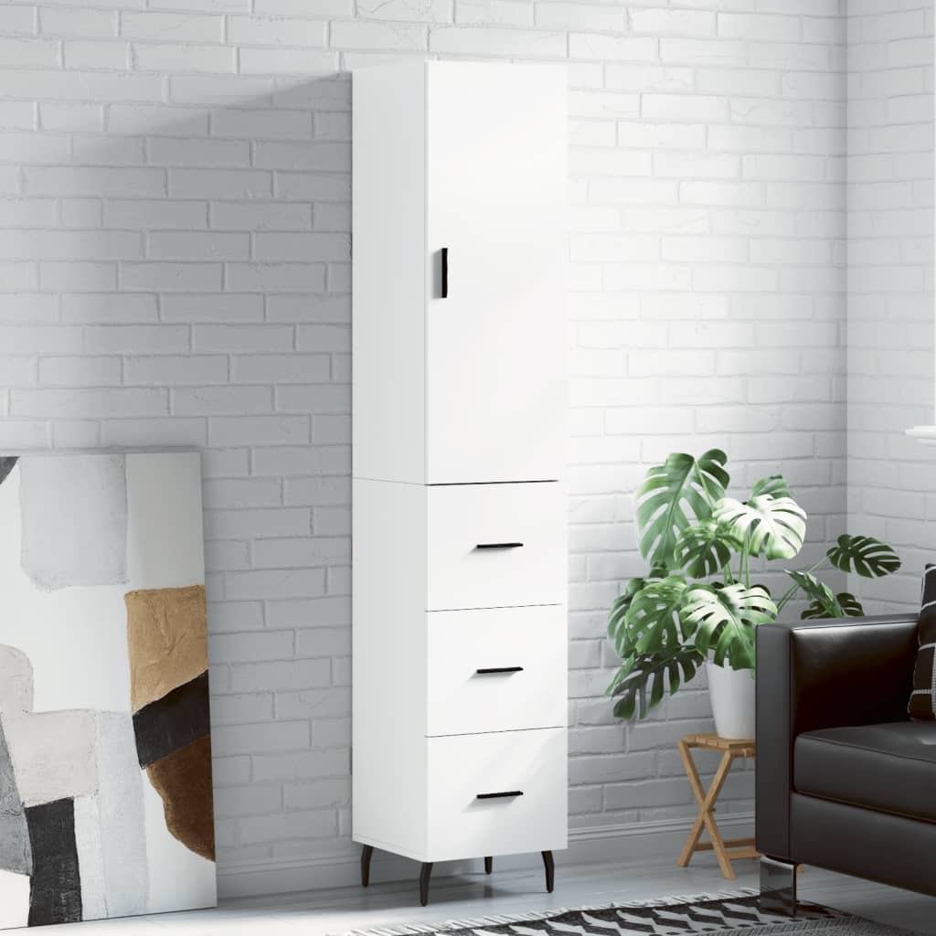 Hoge kast 34,5x34x180 cm bewerkt hout wit is nu te koop bij PeponiXL, paradijselijk wonen!
