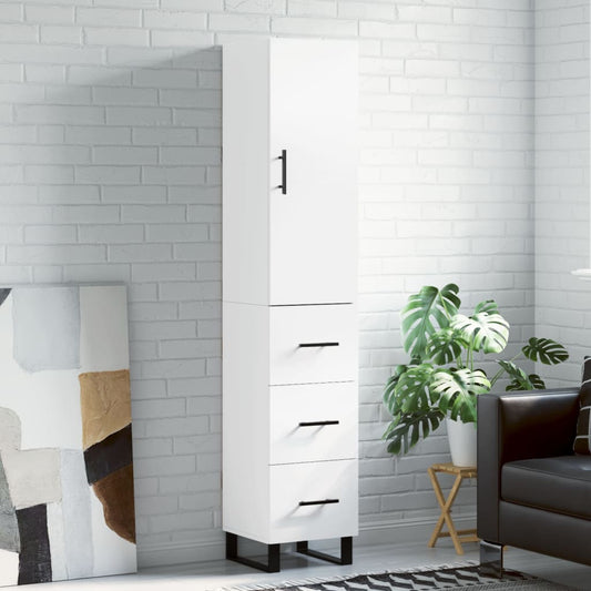 Hoge kast 34,5x34x180 cm bewerkt hout wit is nu te koop bij PeponiXL, paradijselijk wonen!