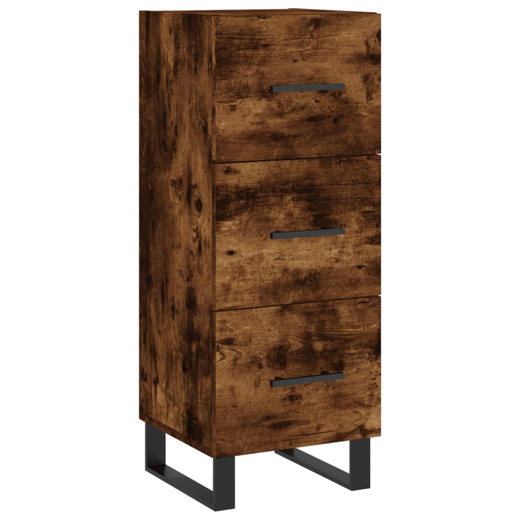 Hoge kast 34,5x34x180 cm bewerkt hout gerookt eikenkleurig is nu te koop bij PeponiXL, paradijselijk wonen!