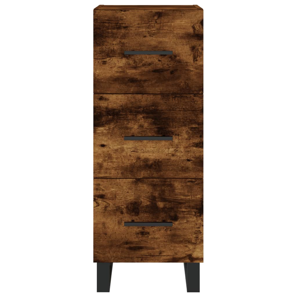 Hoge kast 34,5x34x180 cm bewerkt hout gerookt eikenkleurig is nu te koop bij PeponiXL, paradijselijk wonen!