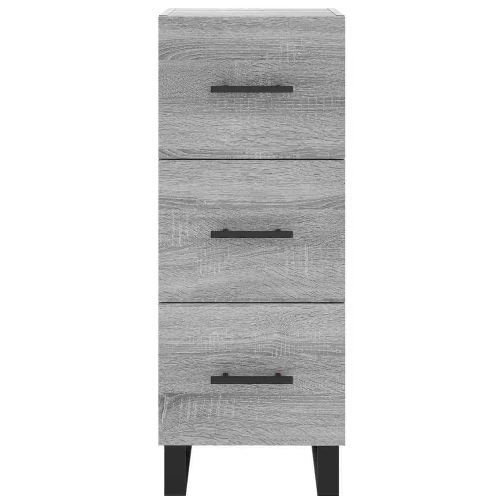Hoge kast 34,5x34x180 cm bewerkt hout grijs sonoma eikenkleurig is nu te koop bij PeponiXL, paradijselijk wonen!