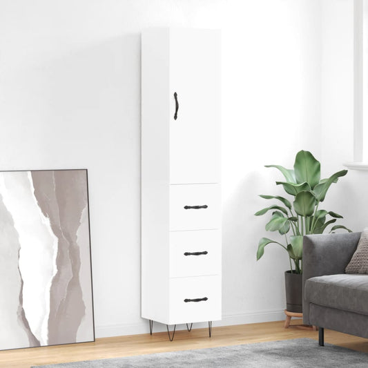 Hoge kast 34,5x34x180 cm bewerkt hout wit is nu te koop bij PeponiXL, paradijselijk wonen!