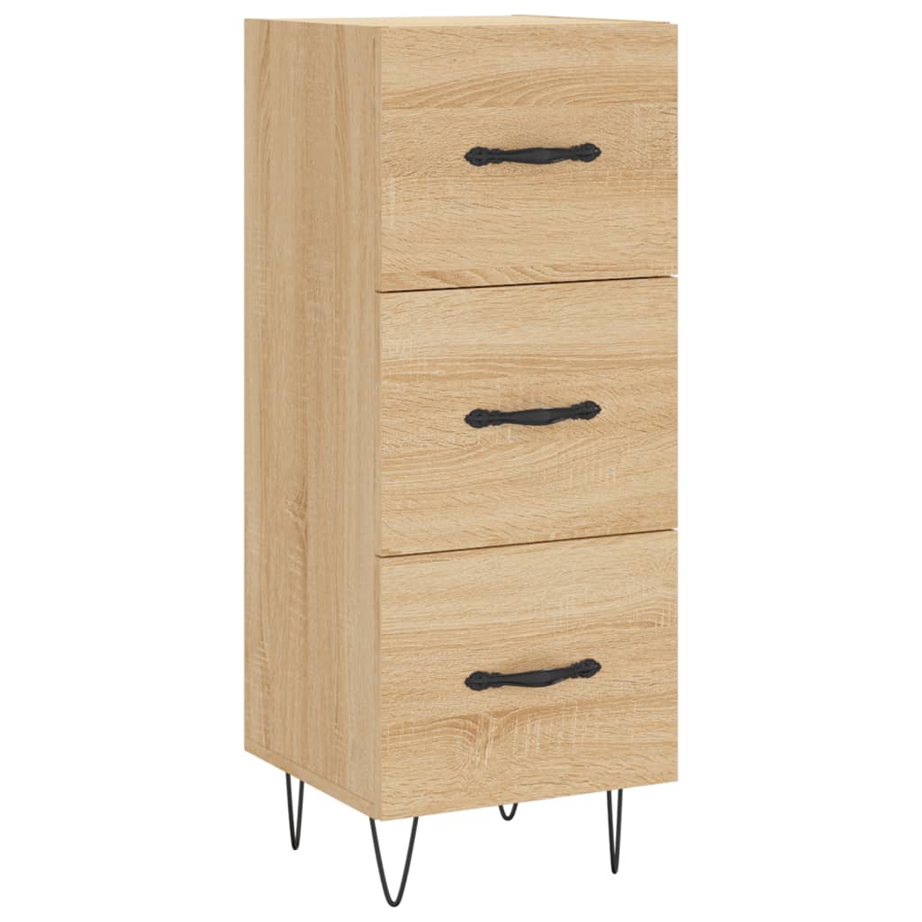 Hoge kast 34,5x34x180 cm bewerkt hout sonoma eikenkleurig is nu te koop bij PeponiXL, paradijselijk wonen!