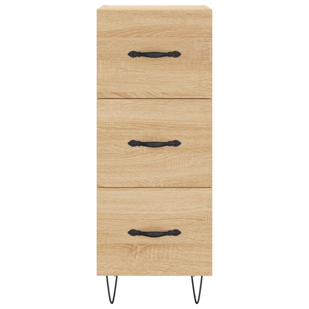 Hoge kast 34,5x34x180 cm bewerkt hout sonoma eikenkleurig is nu te koop bij PeponiXL, paradijselijk wonen!