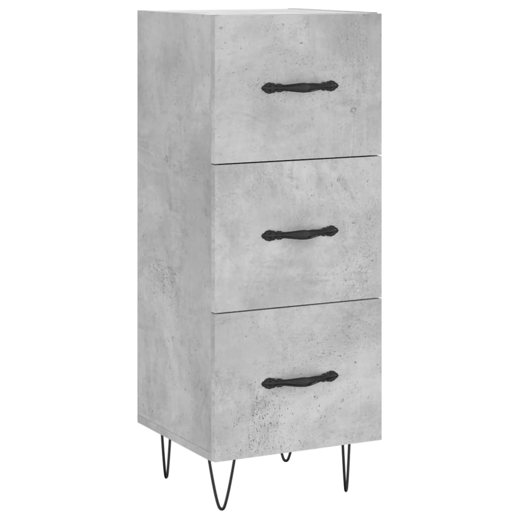 Hoge kast 34,5x34x180 cm bewerkt hout betongrijs is nu te koop bij PeponiXL, paradijselijk wonen!