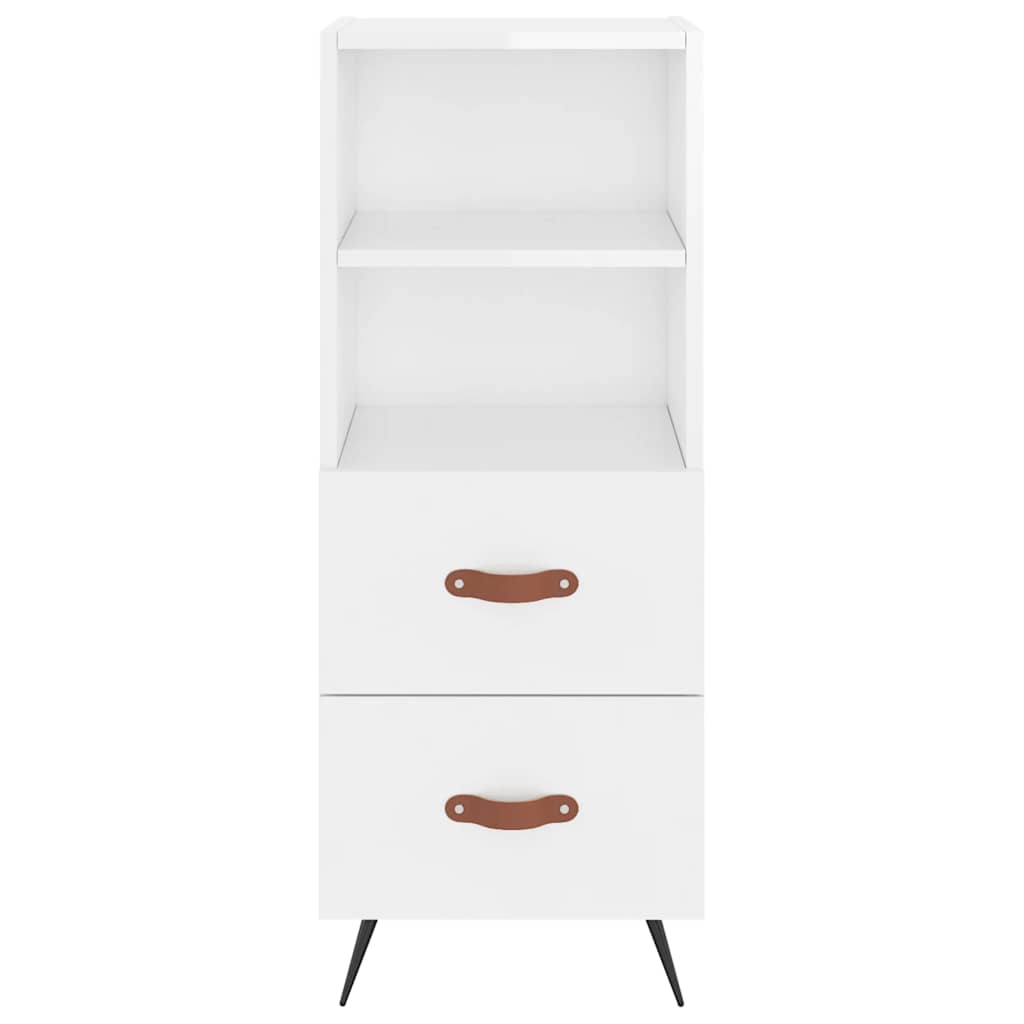 Hoge kast 34,5x34x180 cm bewerkt hout hoogglans wit is nu te koop bij PeponiXL, paradijselijk wonen!