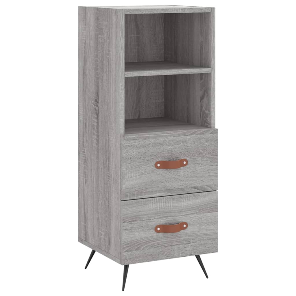 Hoge kast 34,5x34x180 cm bewerkt hout grijs sonoma eikenkleurig is nu te koop bij PeponiXL, paradijselijk wonen!