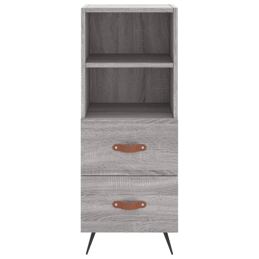 Hoge kast 34,5x34x180 cm bewerkt hout grijs sonoma eikenkleurig is nu te koop bij PeponiXL, paradijselijk wonen!