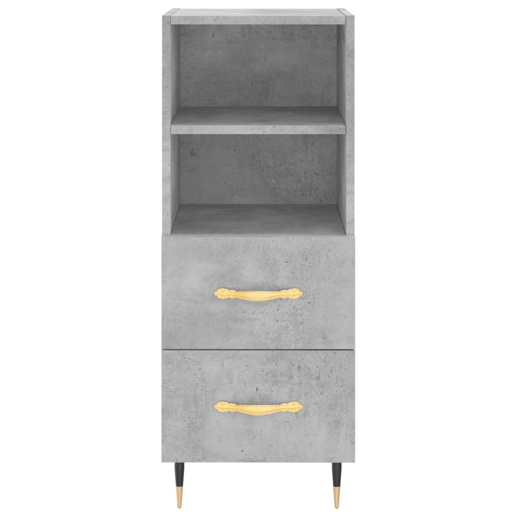 Hoge kast 34,5x34x180 cm bewerkt hout betongrijs is nu te koop bij PeponiXL, paradijselijk wonen!