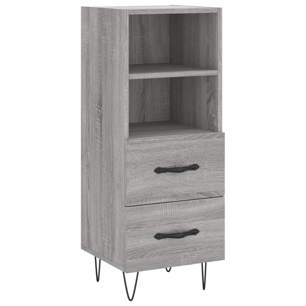 Hoge kast 34,5x34x180 cm bewerkt hout grijs sonoma eikenkleurig is nu te koop bij PeponiXL, paradijselijk wonen!