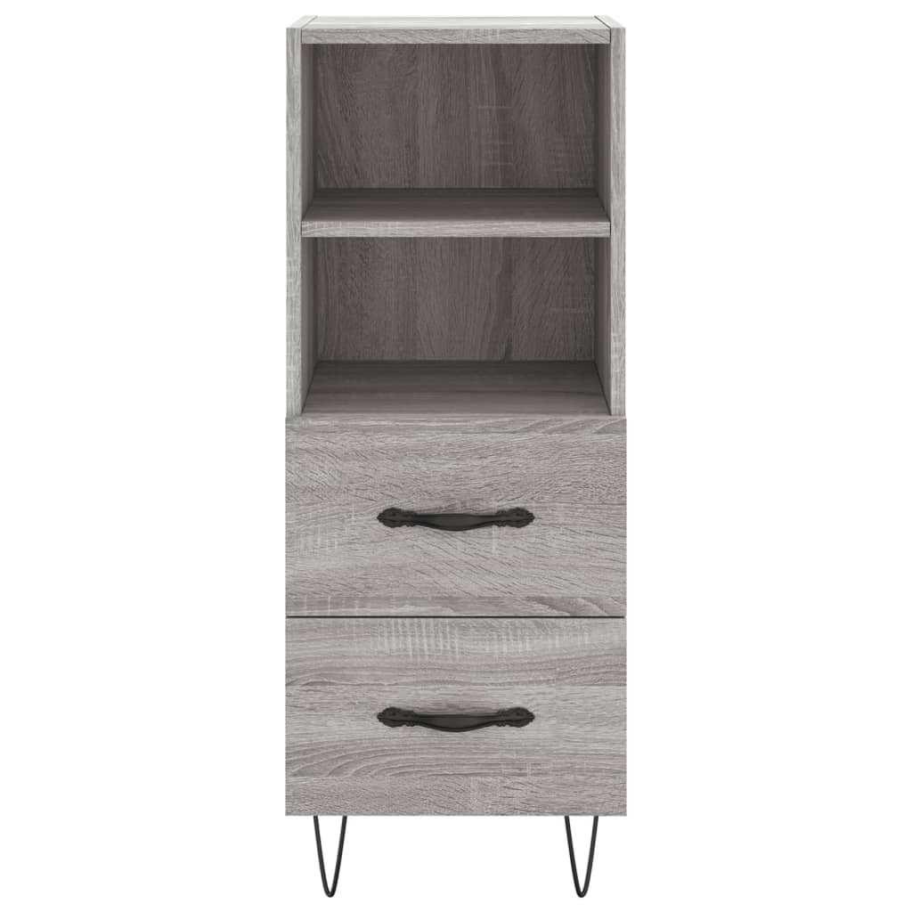 Hoge kast 34,5x34x180 cm bewerkt hout grijs sonoma eikenkleurig is nu te koop bij PeponiXL, paradijselijk wonen!