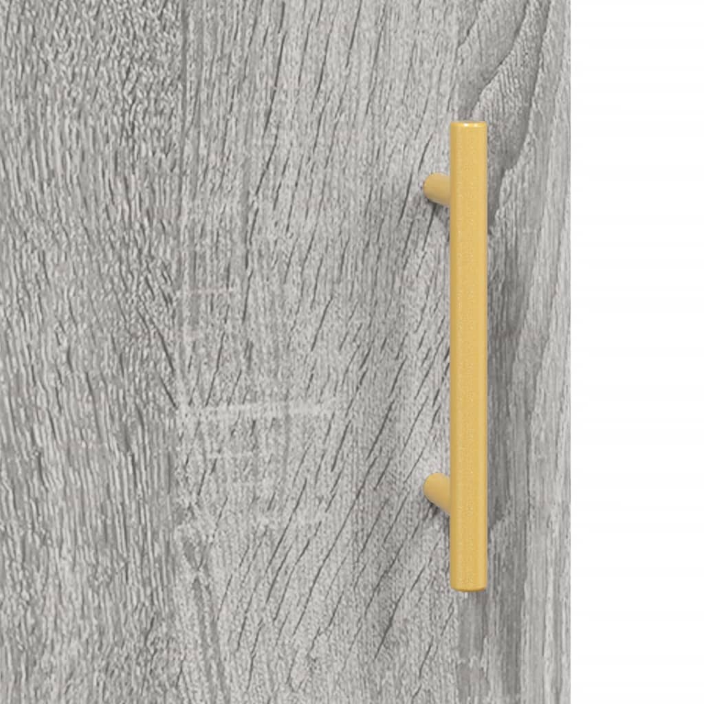Hoge kast 34,5x34x180 cm bewerkt hout grijs sonoma eikenkleurig is nu te koop bij PeponiXL, paradijselijk wonen!