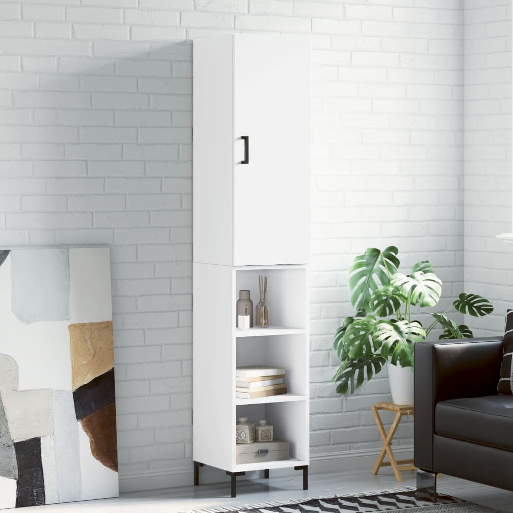 Hoge kast 34,5x34x180 cm bewerkt hout wit is nu te koop bij PeponiXL, paradijselijk wonen!