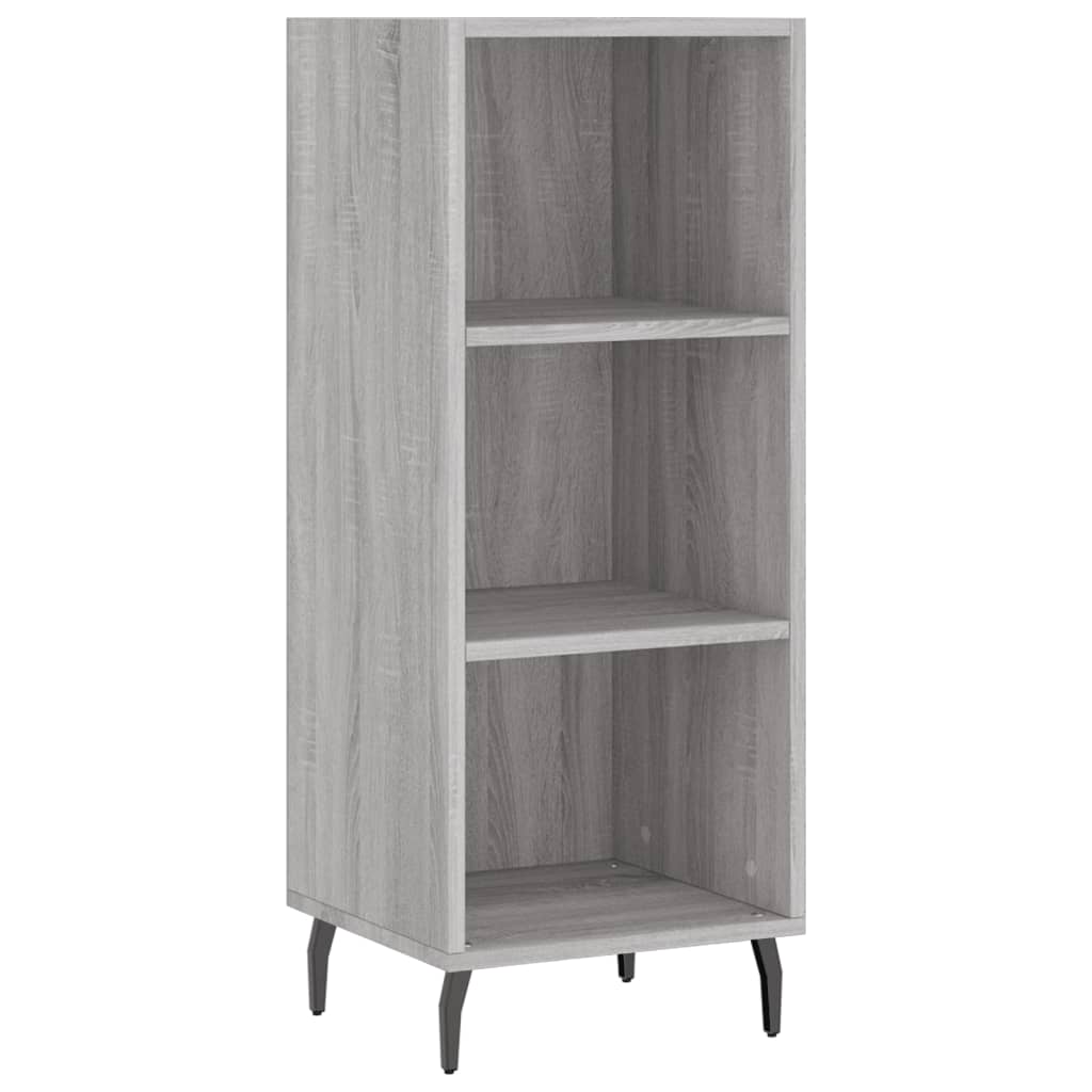 Hoge kast 34,5x34x180 cm bewerkt hout grijs sonoma eikenkleurig is nu te koop bij PeponiXL, paradijselijk wonen!