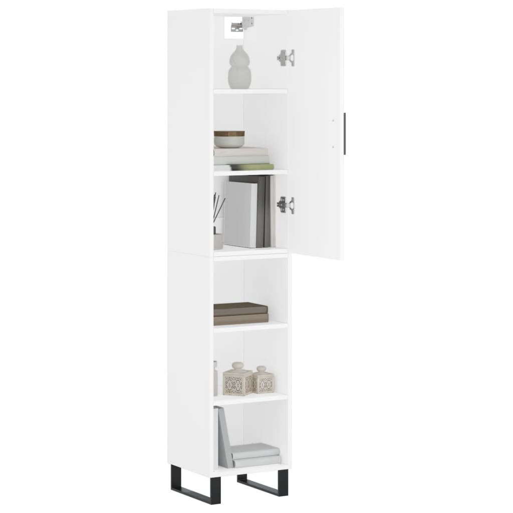 Hoge kast 34,5x34x180 cm bewerkt hout wit is nu te koop bij PeponiXL, paradijselijk wonen!