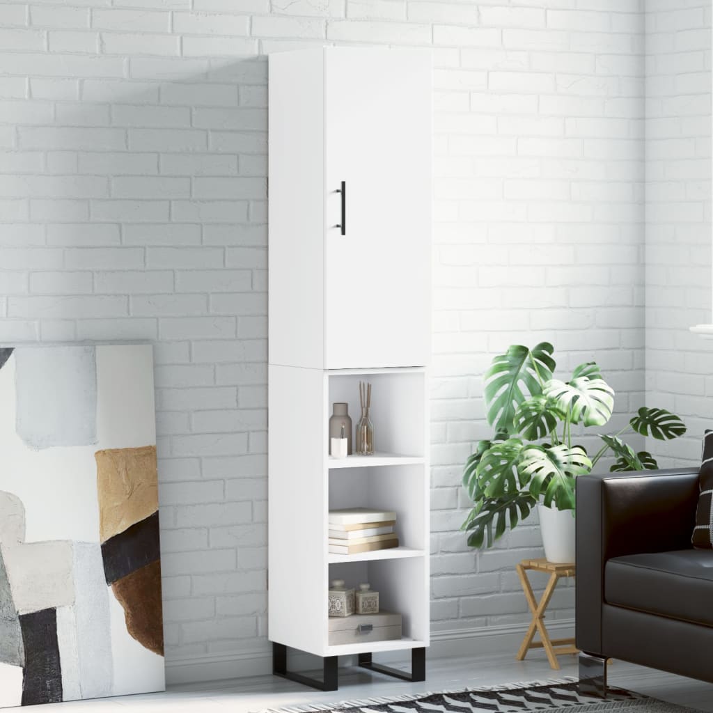 Hoge kast 34,5x34x180 cm bewerkt hout wit is nu te koop bij PeponiXL, paradijselijk wonen!