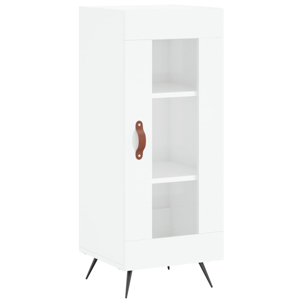 Hoge kast 34,5x34x180 cm bewerkt hout hoogglans wit is nu te koop bij PeponiXL, paradijselijk wonen!