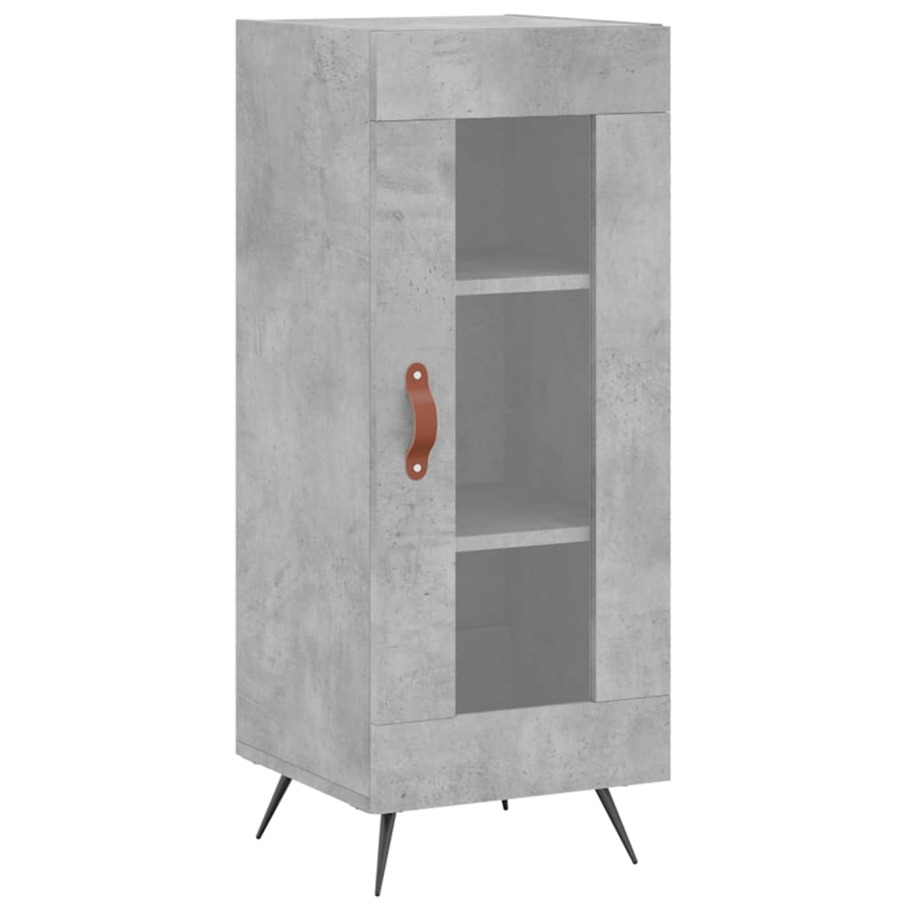 Hoge kast 34,5x34x180 cm bewerkt hout betongrijs is nu te koop bij PeponiXL, paradijselijk wonen!