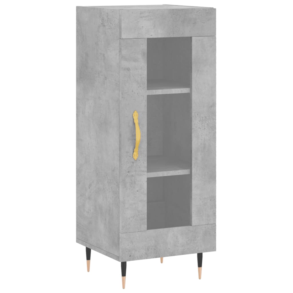 Hoge kast 34,5x34x180 cm bewerkt hout betongrijs is nu te koop bij PeponiXL, paradijselijk wonen!