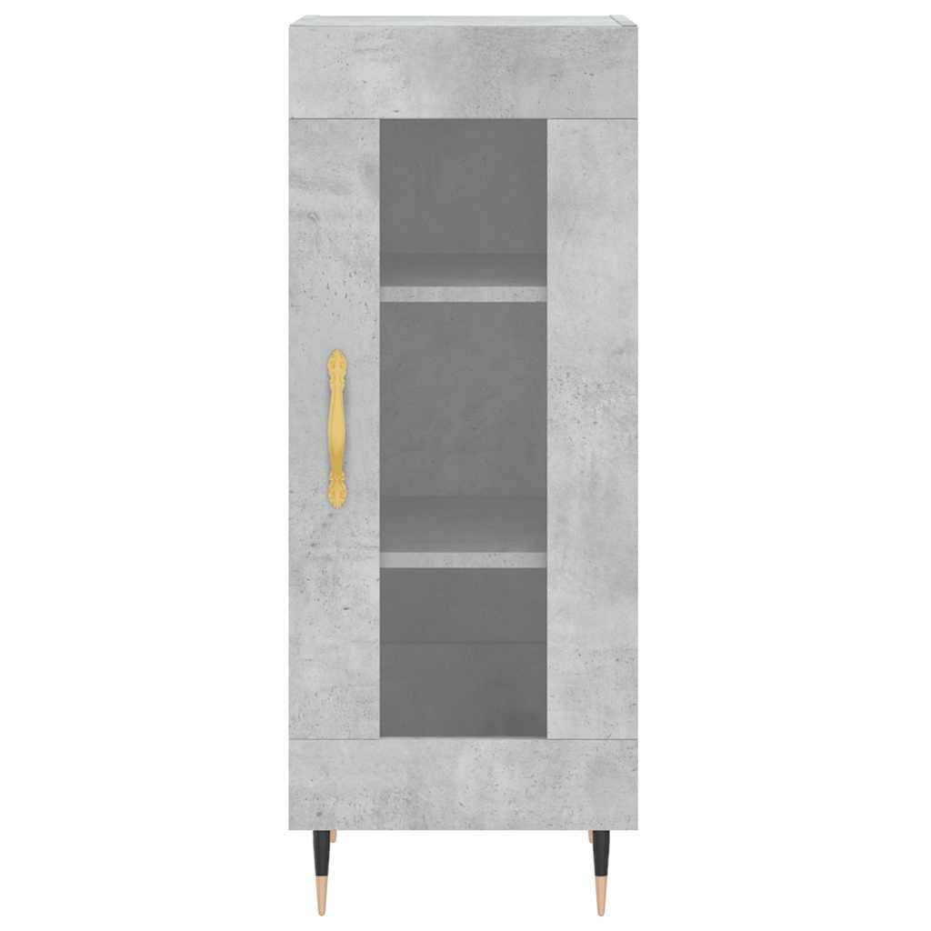 Hoge kast 34,5x34x180 cm bewerkt hout betongrijs is nu te koop bij PeponiXL, paradijselijk wonen!